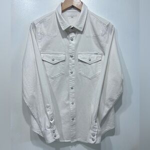 MOTHER Denim The All My Exes Western Denim Long Sleeve Shirt Plain As Day Size M